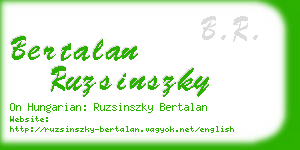 bertalan ruzsinszky business card